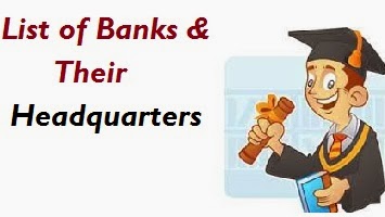 Indian Nationalized banks and their Headquarters