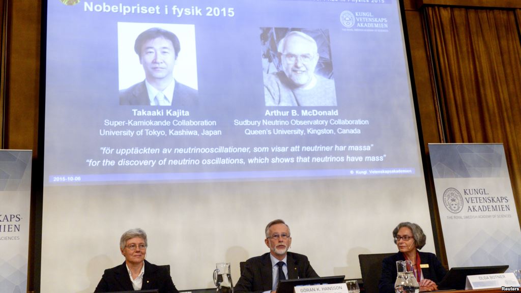 Neutrino scientists win Nobel Prize for Physics